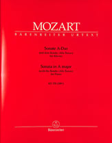Sonata for Piano in A Major, K. 331 piano sheet music cover